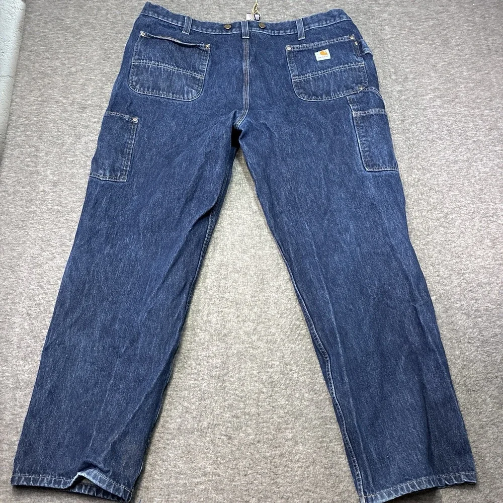 Carhartt Logger Jeans 42x32 Denim Double Knee Work Pants‎ Rare Distressed